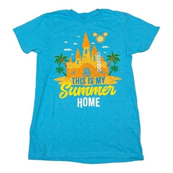 Disney Parks S Summer Home Castle T-Shirt Ears Colorful World Logo Fun Vacation - Picture 5 of 7